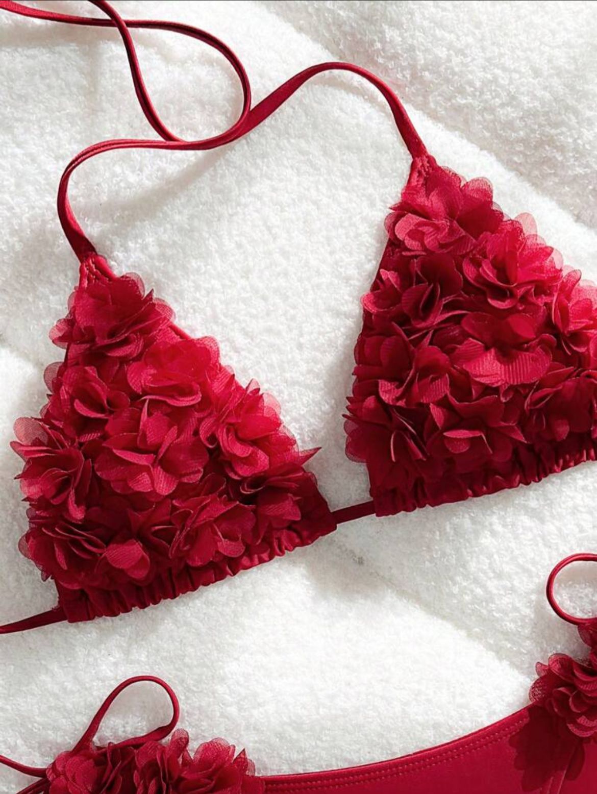 Lunelle floral halter bikini set for women with spaghetti straps and feminine summer swimwear style