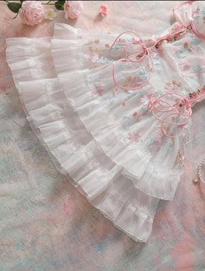 Lunelle Floral Lace-Up Sheer Nightgown