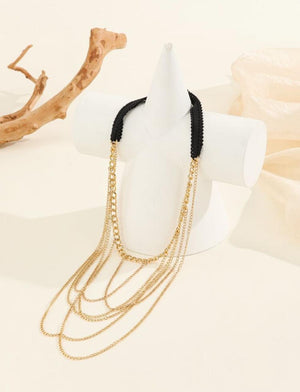 Lunelle minimalist layered thigh chain for women with simple golden chain design