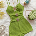 Lunelle starfish ruched jumpsuit for women with solid color design and metal starfish decor